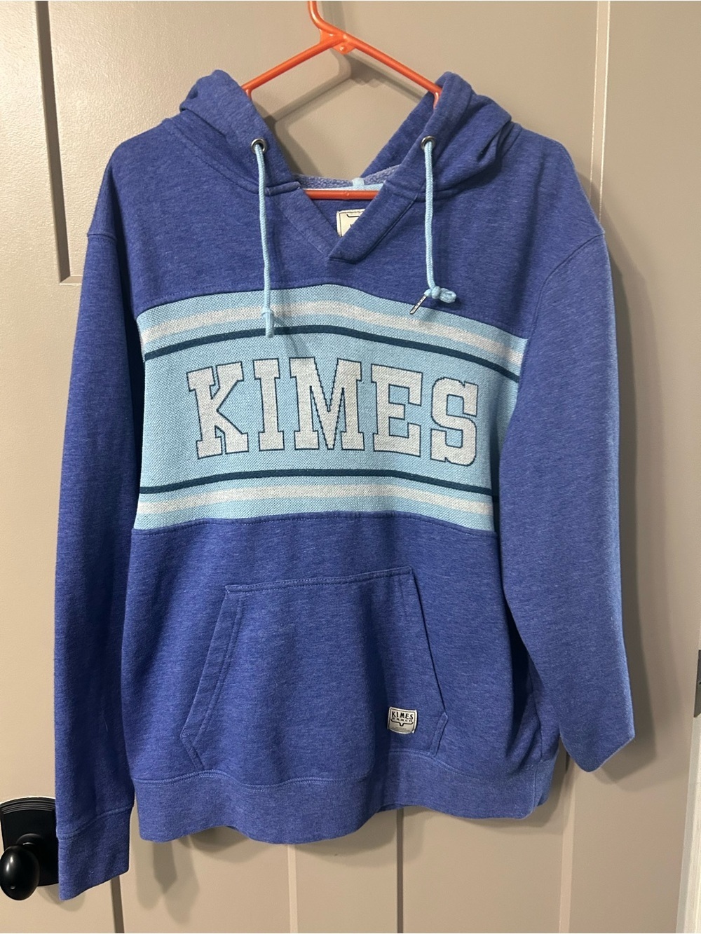 Kimes Ranch Blue Hoodie with Light Blue logo